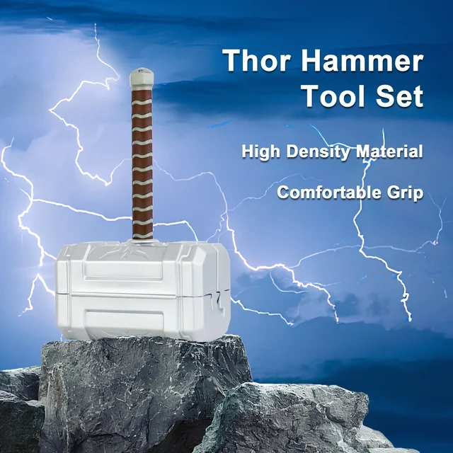 Naviocean Thor Tool Box Hammer Set Thor Hammer Tool Kit Multifunctional Home Tool Set Mjolnir Hammer Toolbox Marvel Toolbox Marvel Gifts for Men Adults DIY