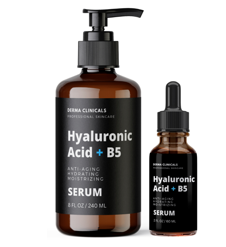 2Pk Hyaluronic Acid Anti-aging Serum, 100% Pure Hyaluronic Acid+B5 ( 8oz + 2oz )